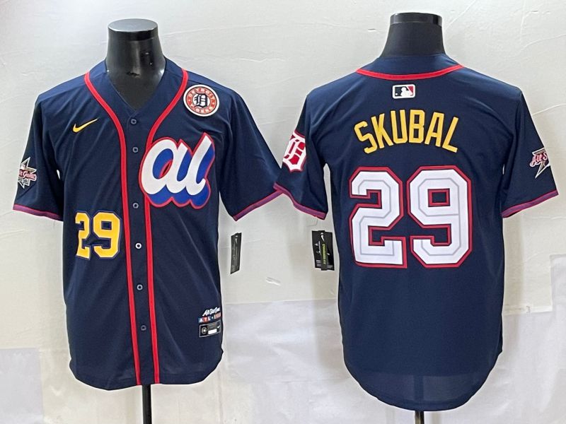 Men 2025 Detroit Tigers #29 Skubal Drak Blue All star Nike MLB Jersey style 6->detroit tigers->MLB Jersey
